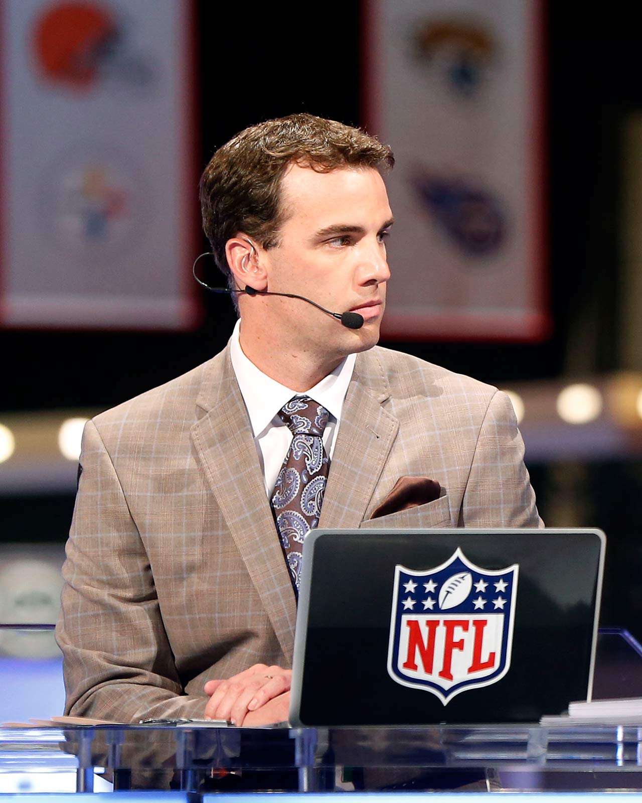 A picture of Daniel behind his NFL laptop