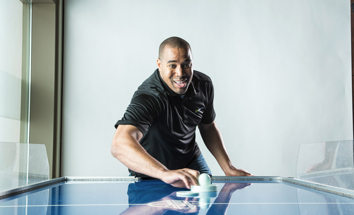 Donovan Brown applies his competitive drive to everything he does, from promoting DevOps to playing professional air hockey.
