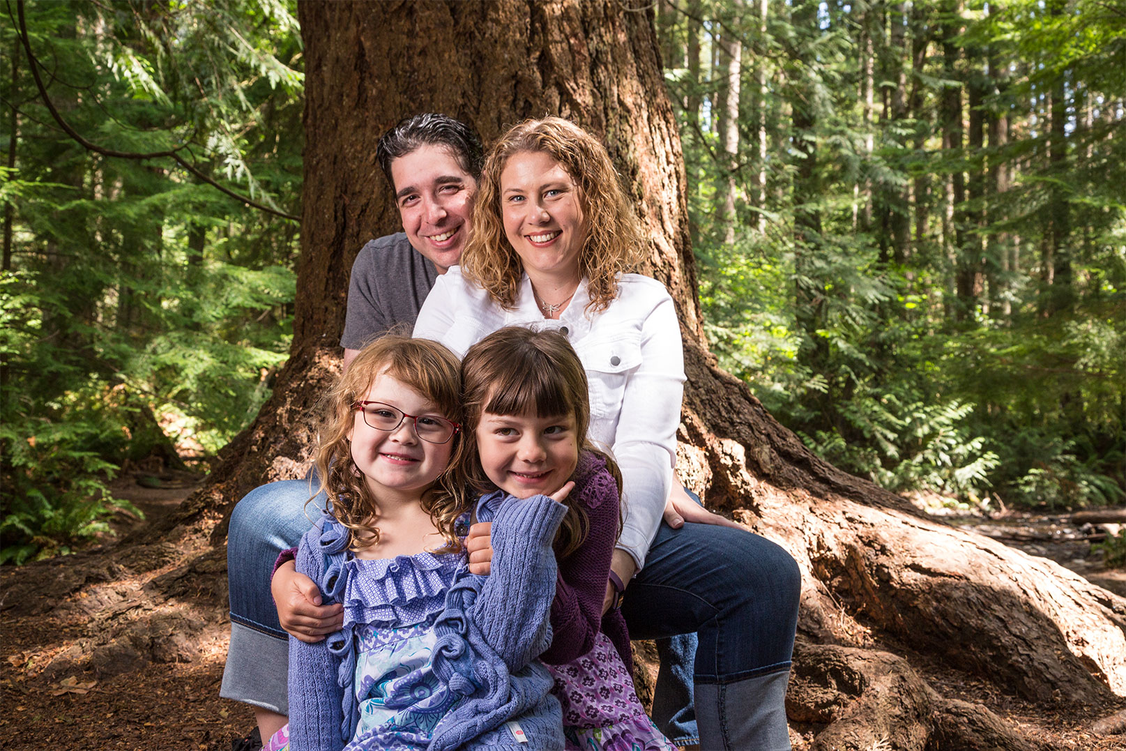A portrait of Katie with her family